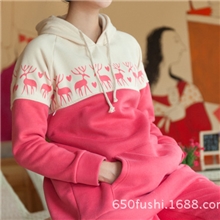 孕妇秋装新款时尚小鹿卫衣加绒套装孕妇套装哺乳衣孕妇卫衣