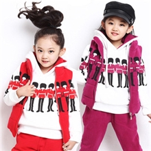 2013童装冬款男童女童韩版运动休闲套装加厚马甲卫衣保暖三件套