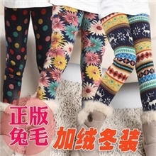 童装女童韩版冬款加绒加厚打底裤中大童中腰保暖靴裤