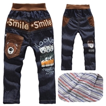 批发供应男童加绒棉长裤中小童裤儿童牛仔棉裤新款儿童童裤