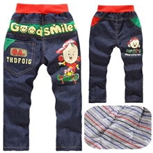 冬季新款加绒棉裤中小童棉裤批发牛仔童棉裤厂家直批3-7岁童棉裤