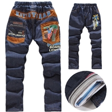 童裤批发秋冬新款加绒牛仔棉裤中大童童裤，现货厂家直批