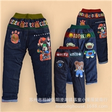 2013秋冬款儿童休闲牛仔棉裤中小男童长裤熊出没牛仔中小童裤