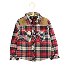 外贸童装男童儿童经典格子磨毛休闲衬衫男童长袖衬衫百搭