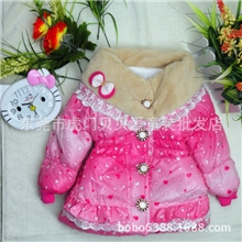 厂家直销韩版女童加厚棉衣潮流爆版儿童童装外套