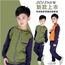 【9.4备货节】童套装2013童装韩版拉链童装秋季大童套装批发