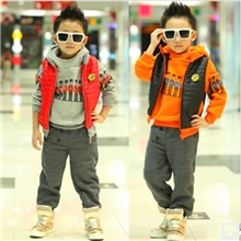 男童套装新款冬装加厚加绒纯棉三件套儿童装批发一件代发
