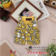 外贸童装童马甲背心印花猴%90绒卡通保暖内衣宝宝小童小佳贝