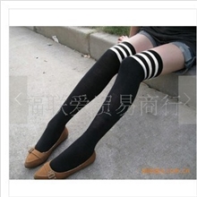 全棉条纹女袜学生袜条纹袜中筒袜高筒袜80