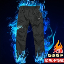 户外软壳透气冬装男装加厚保暖登山裤运动裤抓绒防风冲锋裤批发