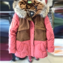 2013冬季新款韩国外贸原单女式羽绒服拼色烟台服装批发