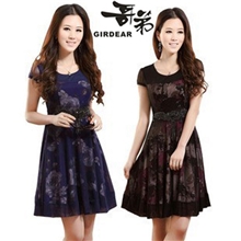 下架2013夏款雪纺衫大码妈妈装绵绸连真丝连衣裙清仓中年女装