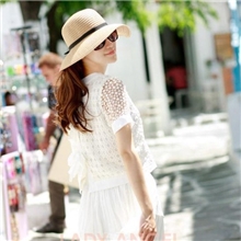 小辣椒新款海滩沙滩遮阳帽韩版可折叠旅游度假草帽批发