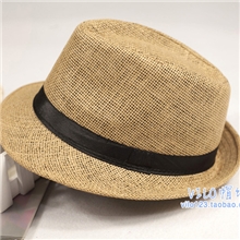 礼帽韩版夏天通用爵士帽草编帽子个性男士太阳帽户外遮阳帽
