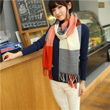 围巾批发韩国新款韩版超长大格子空调披肩毛线围巾男女围巾两用