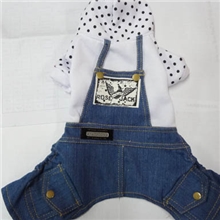宠物服装宠物用品批发宠物衣服厂家直销白色牛仔装