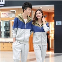 批发供应男女情侣装秋冬男女卫衣套装长袖连帽纯棉情侣休闲套装