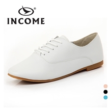 INCOME品牌真皮小白鞋爆款时尚韩国女鞋单鞋真皮平底学生鞋