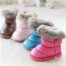 13冬季新款童鞋批发爆款推荐韩版男童女童兔毛加厚儿童雪地靴子