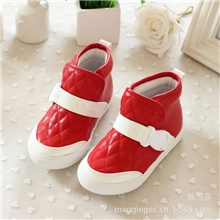 2013秋冬新款温州童靴批发韩版男童女童格子面加绒低筒靴童棉靴