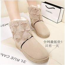 超特麜皮双层爱心全内毛绒绒短雪地靴保暖鞋批发中帮加厚淘宝爆款