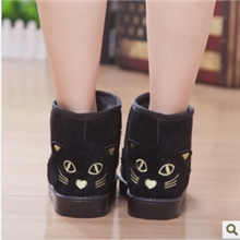 冬季雪地靴超萌猫猫低筒短靴子可爱糖果色雪地靴女鞋子韩版批发