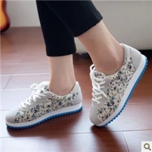 秋夏季休闲运动鞋女韩版潮阿甘炮弹鞋平跟单鞋女鞋碎花低帮鞋