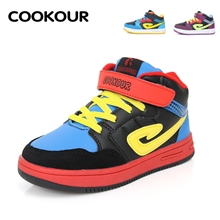 酷高中大儿童鞋男童加绒二棉鞋真皮中高帮防水保暖青少年运动鞋