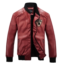 秋冬男装韩版时尚短款机车PU皮立领修身夹克实体批发一件代发