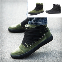 新款高帮男鞋韩版男士板鞋英伦潮鞋复古时尚休闲鞋帆布板鞋批发
