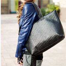 2013新款韩版女包潮包贵族气质菱格编织包单肩休闲大包PU时尚女包