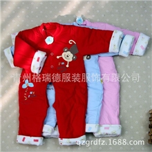 连体开脚宝宝棉衣加厚婴儿棉袄连体衣哈衣爬服冬款婴儿棉服