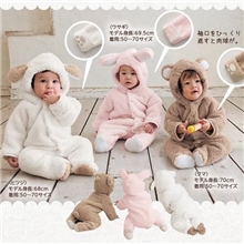 千趣会外贸秋冬加厚长袖造型婴儿连体身棉哈衣爬服宝宝爬衣服童装