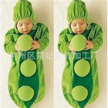 双层豌豆宝宝儿童造型睡袋哈衣连体衣婴儿防踢抱被秋冬款厂家直批