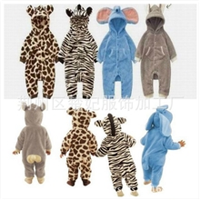新暴款婴儿单层动物造型哈衣连体衣宝宝爬服摇粒绒超可爱外贸童装