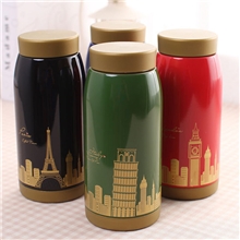 保温杯时尚创意水杯时尚城市保温杯350ml容量便携杯子X-109