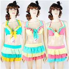 泳装2013女分体显瘦遮肚小胸聚拢女士游泳衣性感泳衣拼色1311