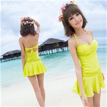 亦美珊2013新款韩国游泳衣女钢托小胸聚拢连体裙式1356