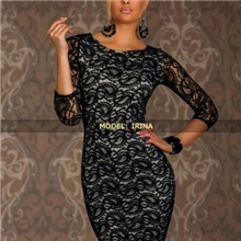 9009|性感蕾丝花网双层撞色小礼服|俱乐部服|情趣内衣批发