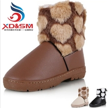 2013新款雪地靴皮毛一体/中筒桃心/保暖靴爱心棉靴
