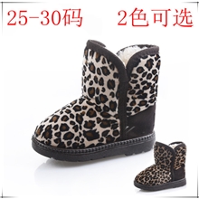秋冬新款儿童鞋时尚个性儿童靴批发豹纹儿童雪地靴儿童靴