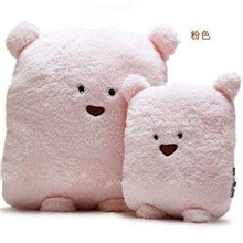 HR新版可爱豆豆熊大号方熊抱枕舒棉绒小公仔/抱枕/靠垫方熊手捂