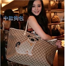 手提女包包批发范冰冰最爱小狗包帆布包lummneely中款单肩包
