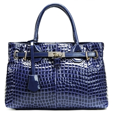 2013春夏新款潮流鳄鱼纹漆皮真皮女包女士手提牛皮包包热批0904