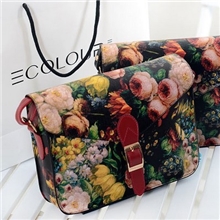 2013新款欧美范大牌张娜拉复古油画包包涂鸦女包印花手提单肩包