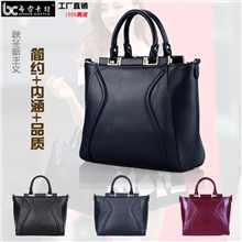 皮具厂批发新款定型笑脸真皮牛皮女包手提包单肩包可代销