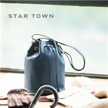 批发欧美时尚纳帕牛皮单肩手提桶包高品质牛皮女士包包