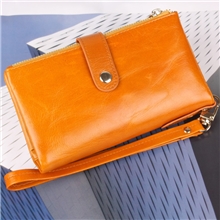 广州厂家批发头层牛皮女士休闲手拿钱包零钱手机包钥匙包特价