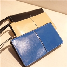 欧美范简约车缝线拉链头可手提长款钱包