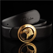 时尚圆形鹰头铜扣牛皮带时尚男士皮带男士潮腰带批发